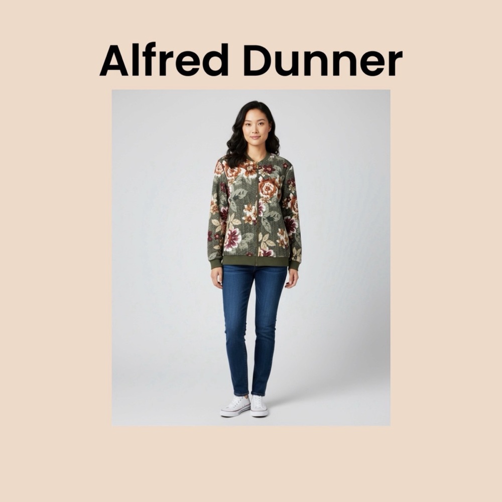 Women’s Cropped Flower Print Jacket Size 12P